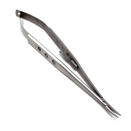 A2Z SCILAB Castroviejo Needle Holder 7" Curved, Fenestrated Flat Handle A2Z-ZR594